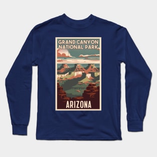 A Vintage Travel Art of the Grand Canyon National Park - Arizona - US Long Sleeve T-Shirt